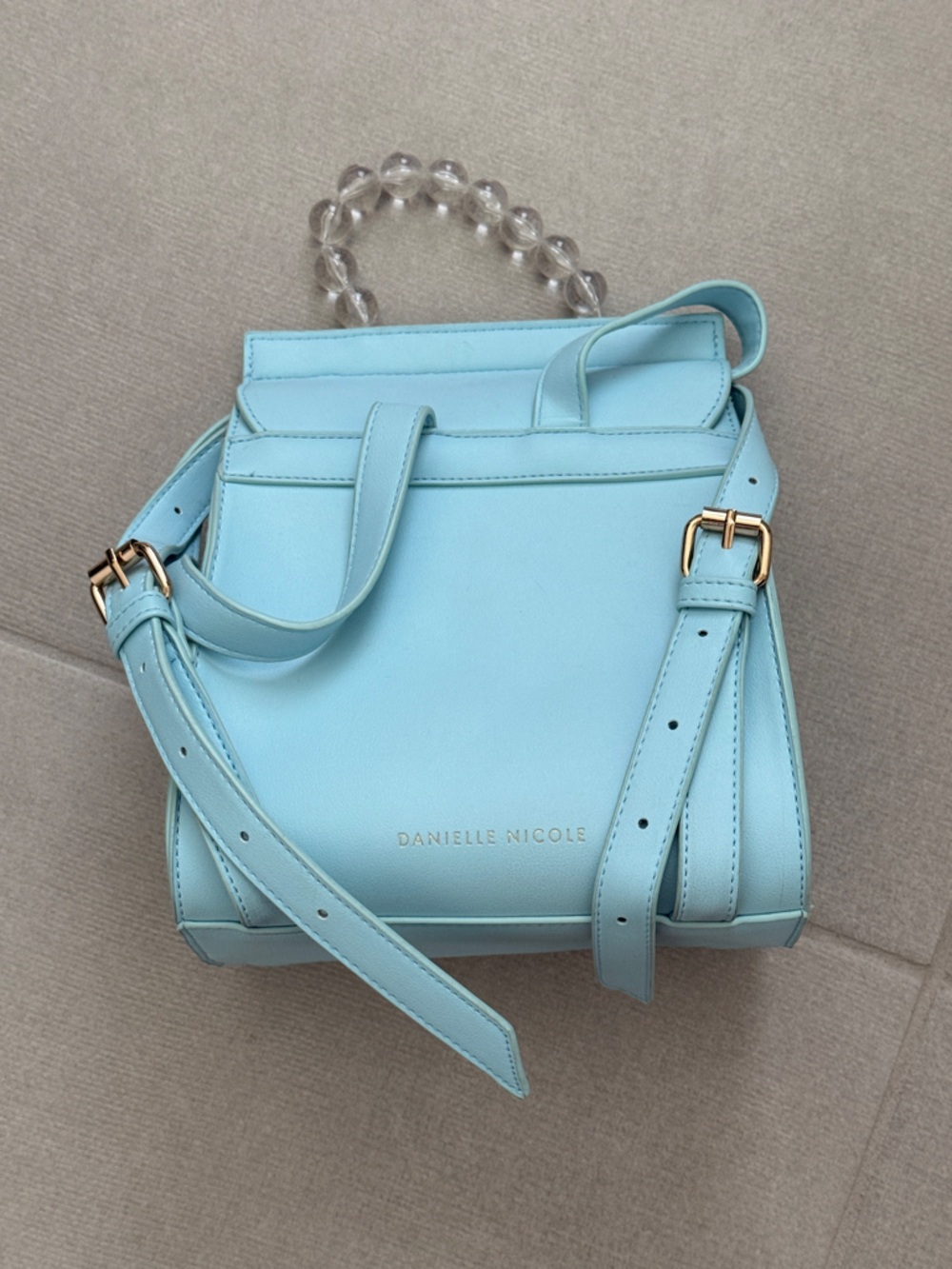 Flounder Danielle Nicole Backpack in Light Blue with Yellow Accent - Picture 2 of 3